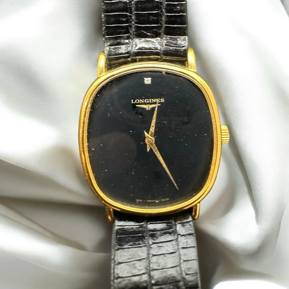 Longines Gold and Black Watch - Picture 1 of 4